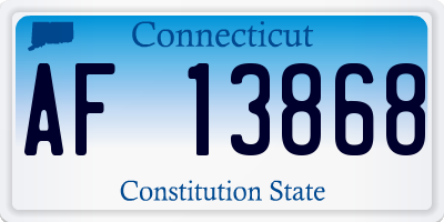 CT license plate AF13868