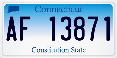 CT license plate AF13871