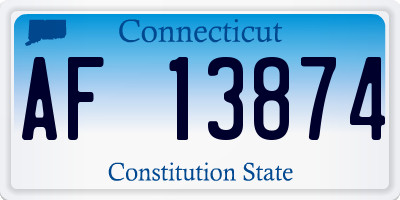 CT license plate AF13874