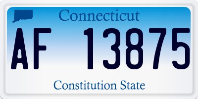 CT license plate AF13875