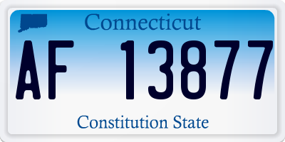 CT license plate AF13877