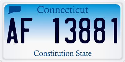CT license plate AF13881