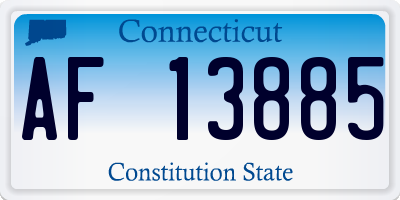 CT license plate AF13885