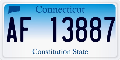 CT license plate AF13887