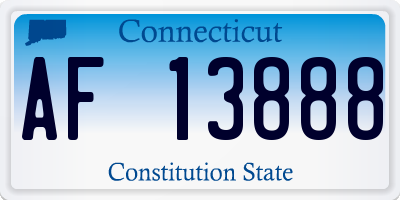 CT license plate AF13888