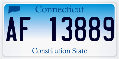 CT license plate AF13889