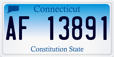CT license plate AF13891
