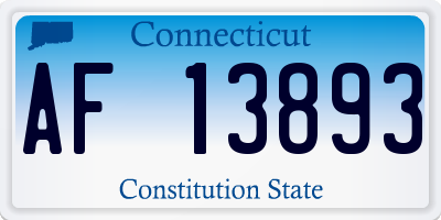 CT license plate AF13893