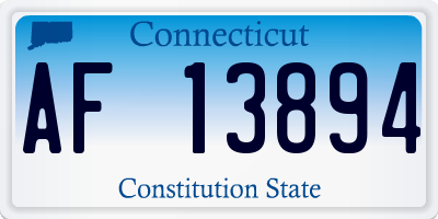 CT license plate AF13894