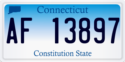CT license plate AF13897