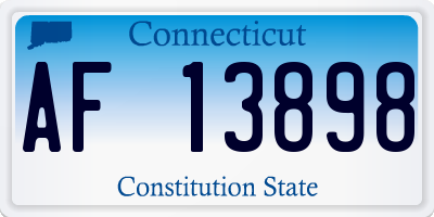 CT license plate AF13898