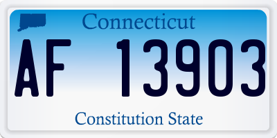 CT license plate AF13903