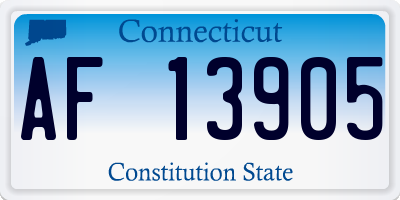 CT license plate AF13905
