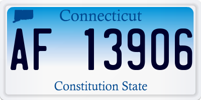 CT license plate AF13906