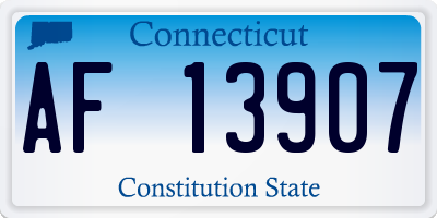 CT license plate AF13907