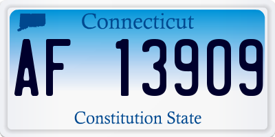 CT license plate AF13909