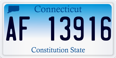 CT license plate AF13916