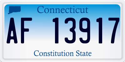 CT license plate AF13917