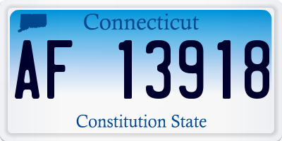 CT license plate AF13918