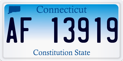 CT license plate AF13919