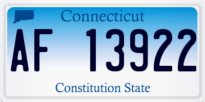 CT license plate AF13922