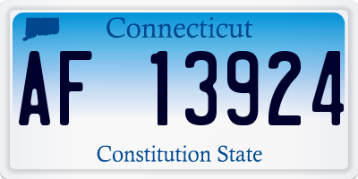 CT license plate AF13924
