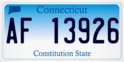 CT license plate AF13926