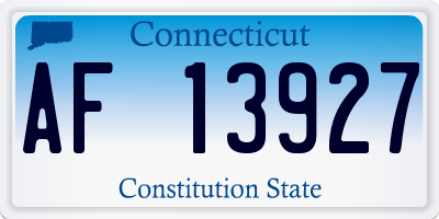 CT license plate AF13927