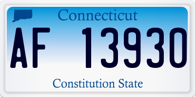 CT license plate AF13930