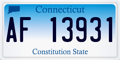 CT license plate AF13931