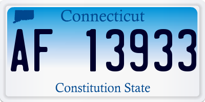 CT license plate AF13933
