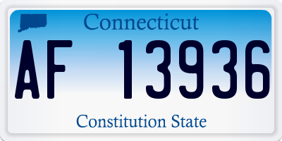 CT license plate AF13936