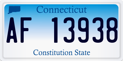 CT license plate AF13938