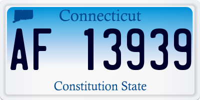 CT license plate AF13939