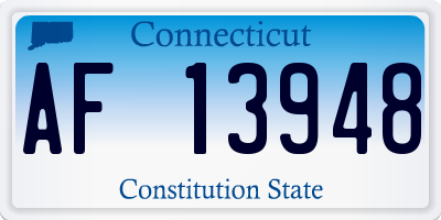 CT license plate AF13948