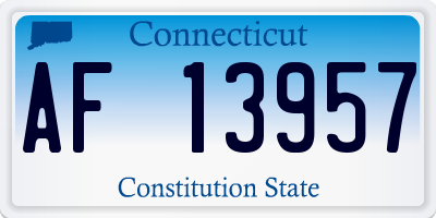 CT license plate AF13957
