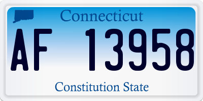 CT license plate AF13958