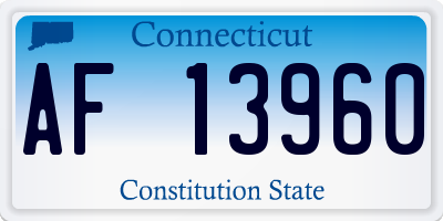 CT license plate AF13960