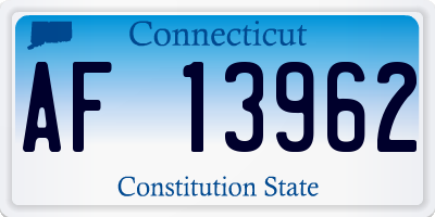 CT license plate AF13962