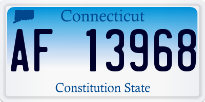 CT license plate AF13968