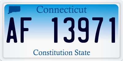 CT license plate AF13971