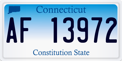 CT license plate AF13972