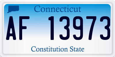 CT license plate AF13973