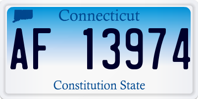 CT license plate AF13974