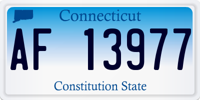 CT license plate AF13977