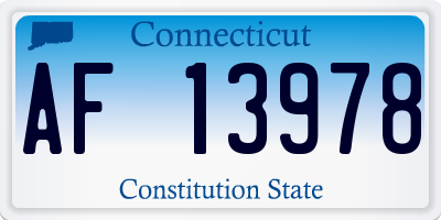 CT license plate AF13978