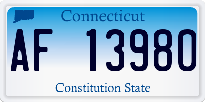 CT license plate AF13980