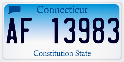 CT license plate AF13983