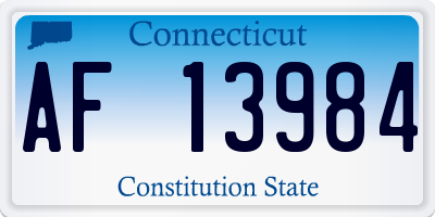 CT license plate AF13984