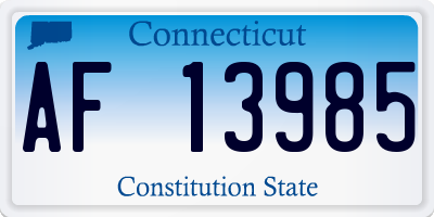 CT license plate AF13985